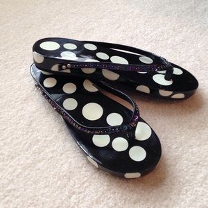 ‼️😀HOST PICK😀‼️Wooden Polka Dot Flip Flops with Sequins